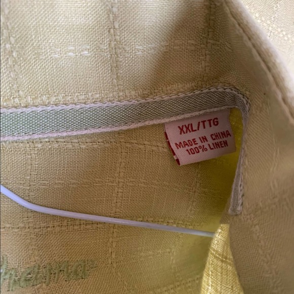 TOMMY BAHAMAS Shirt Men's 2XL Green Relax Breezed 100% Linen Button Down - Picture 6 of 7
